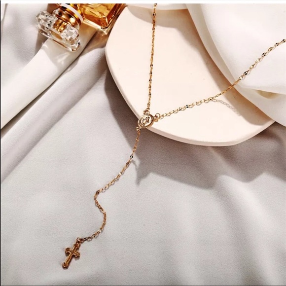 Rosary catholic necklace rose gold - Picture 1 of 1